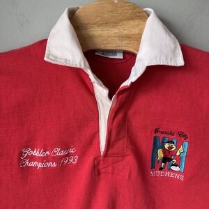 Vintage Barbarian Rugby Shirt Emerald City Mudhens 1993 Champions Red Number 11